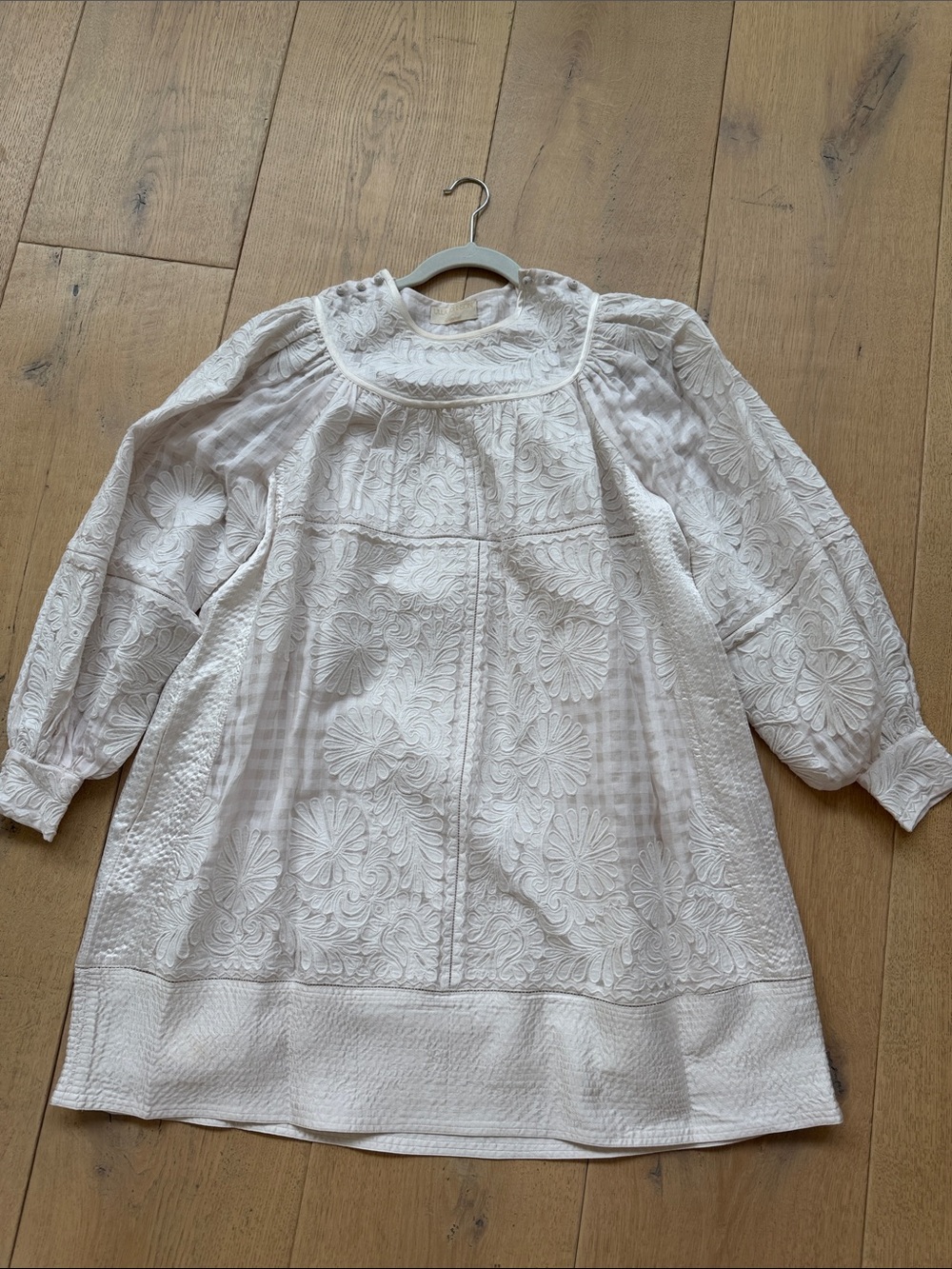 Ulla Johnson White Embroidered Mini Dress